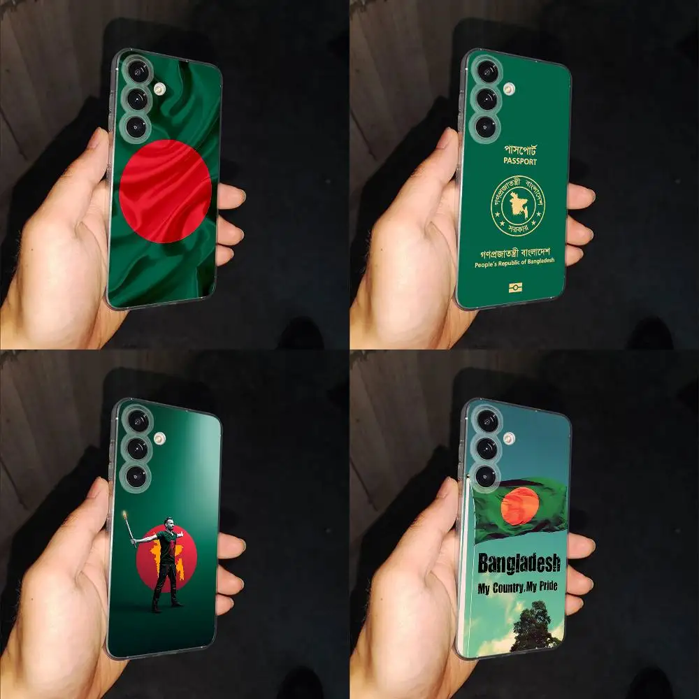 

Bangladesh Passport Flag Phone Case For Samsung S24,30,21,22,23,20 FE,lite,PIus,Ultra,5G,Note,9,10 Transparent Cover