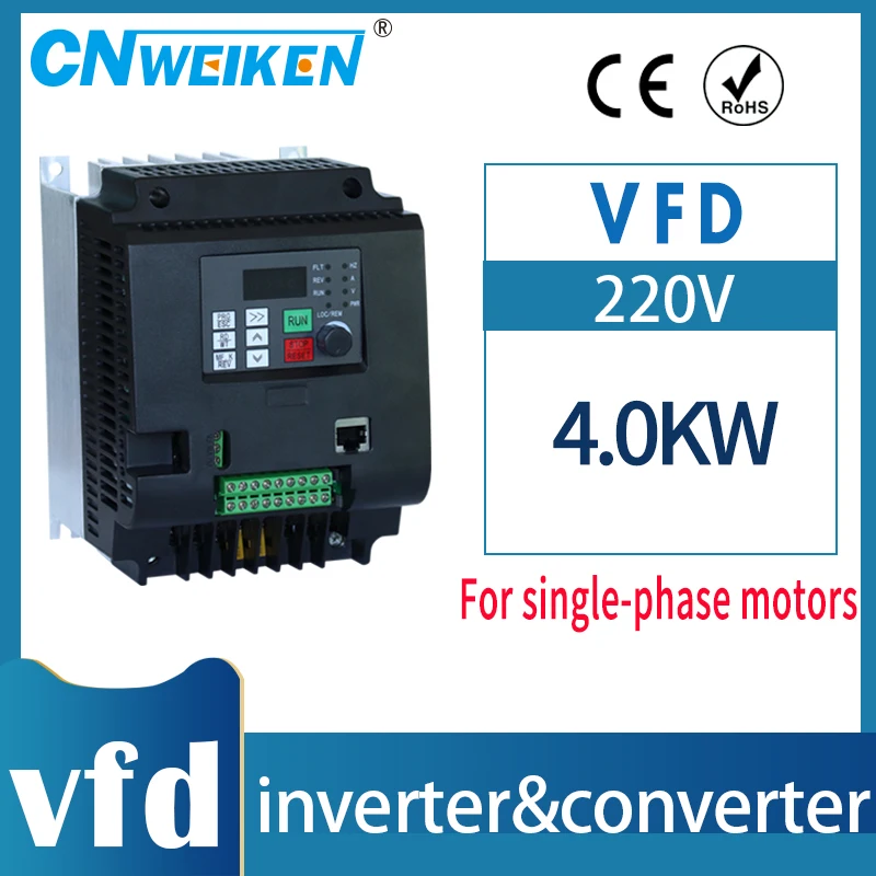 Imagem -03 - Controle do Conversor de Freqüência Saída Monofásica Inversor Variável ca Vfd 220v 0.75kw 1.5kw 2.2kw Universal