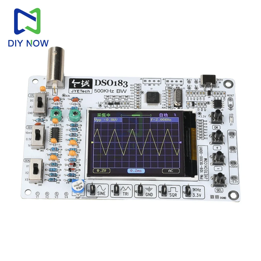 Elektronik DIY DSO183 Digitales Oszilloskop DC 5V Wettbewerb Unterricht Anfänger Training Messgeräte DIY Kit 0-500KHz