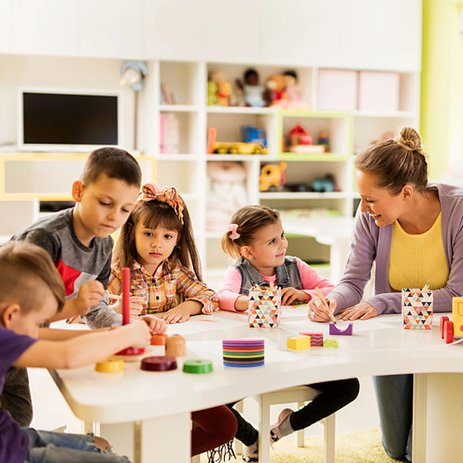 

2 set Fraction Number Trays Kids Learning Set Eva Math Cognitive Development Teaching Aids Classroom Kit Study Supplies Fraction