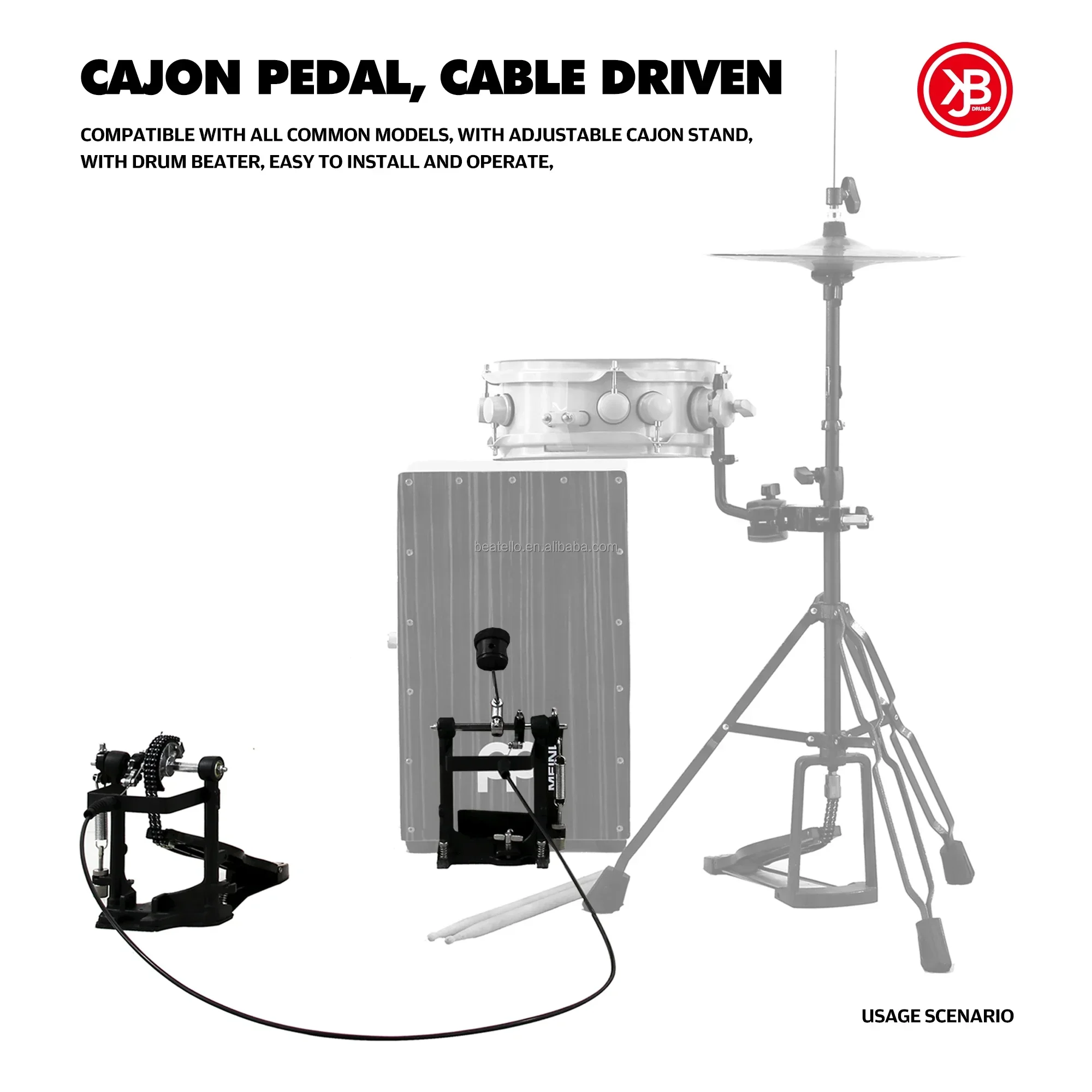 Newly Upgraded Musical Instrument JBK Cable Direct Drive Shaft Drum Foot Pedal Drum Parts Accessories Box Cajun Drum