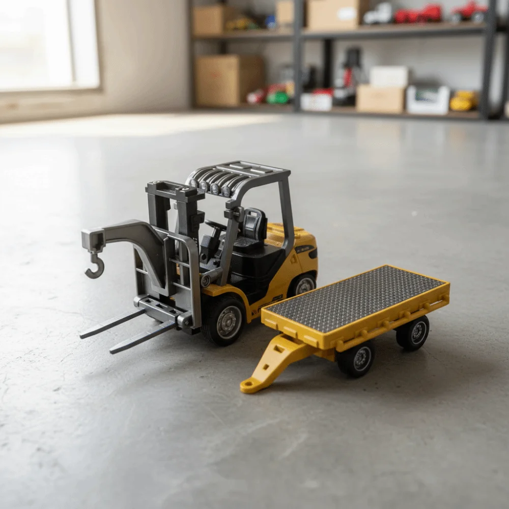 

Full Proportion Remote Control Forklift 2.4g Remote Variable Speed Alloy Forklift Lighting Effects Alloy Material