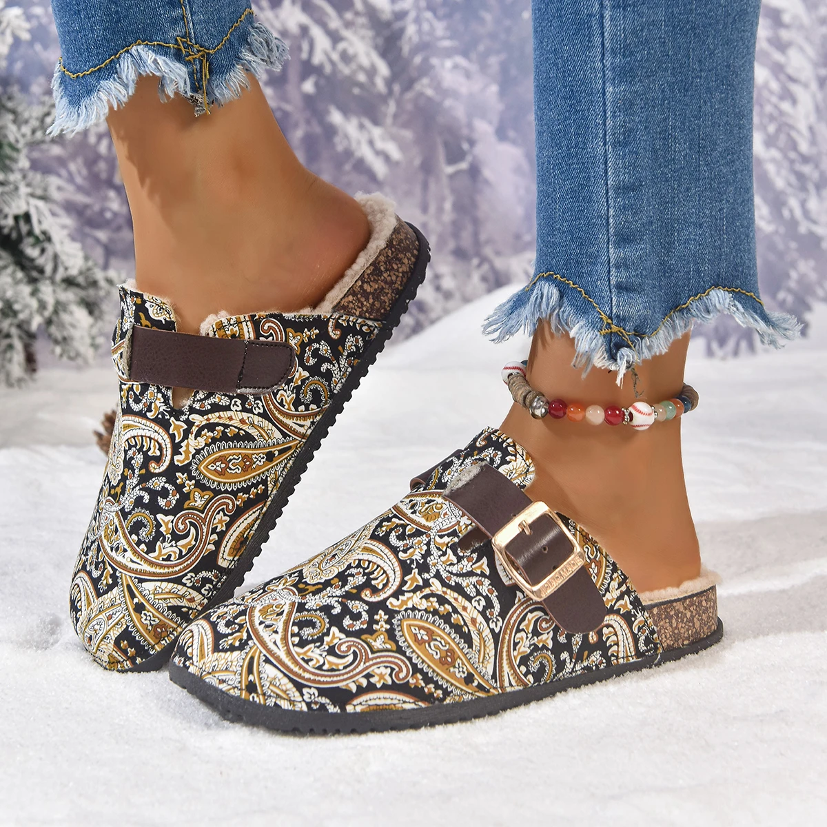 2025 جديد إمرأة نعال مسطحة مريحة الشقق الصنادل بوهيميا الأحذية الرومانية للنساء المضادة للانزلاق شباشب على الموضة الشرائح النساء #6