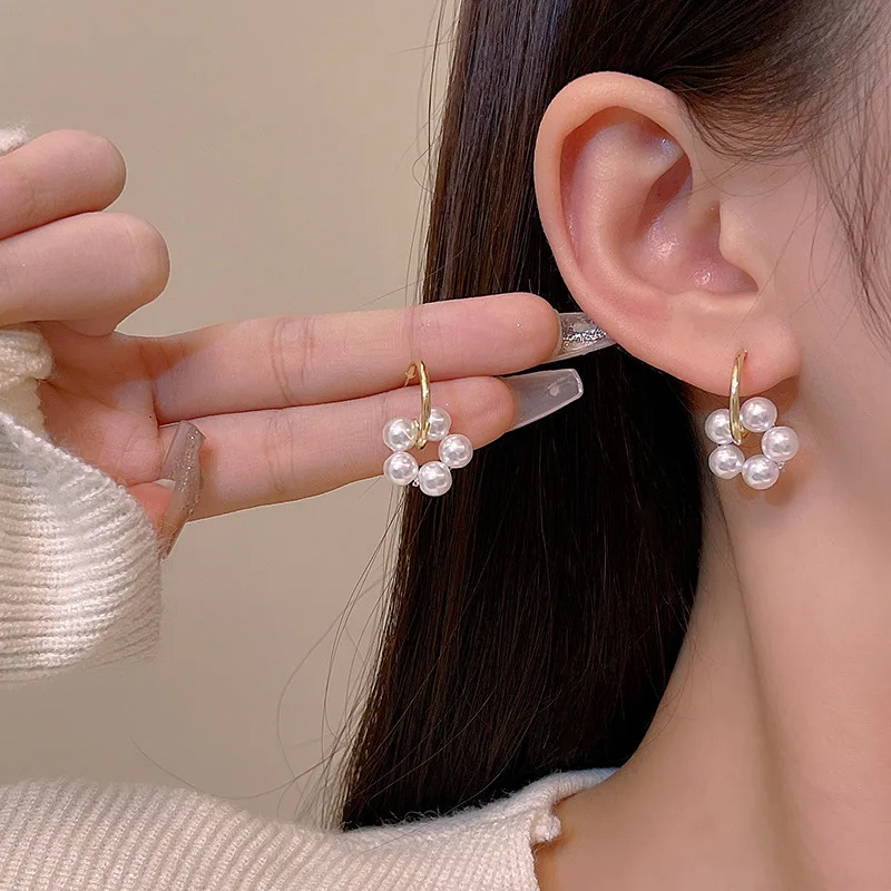 Neue süße Ohrringe mit Gänseblümchen-Anhänger für Damen, 2023, trendige koreanische süße Kreisohrringe, Hochzeit, Party, Schmuck, Geschenk – Detail 6