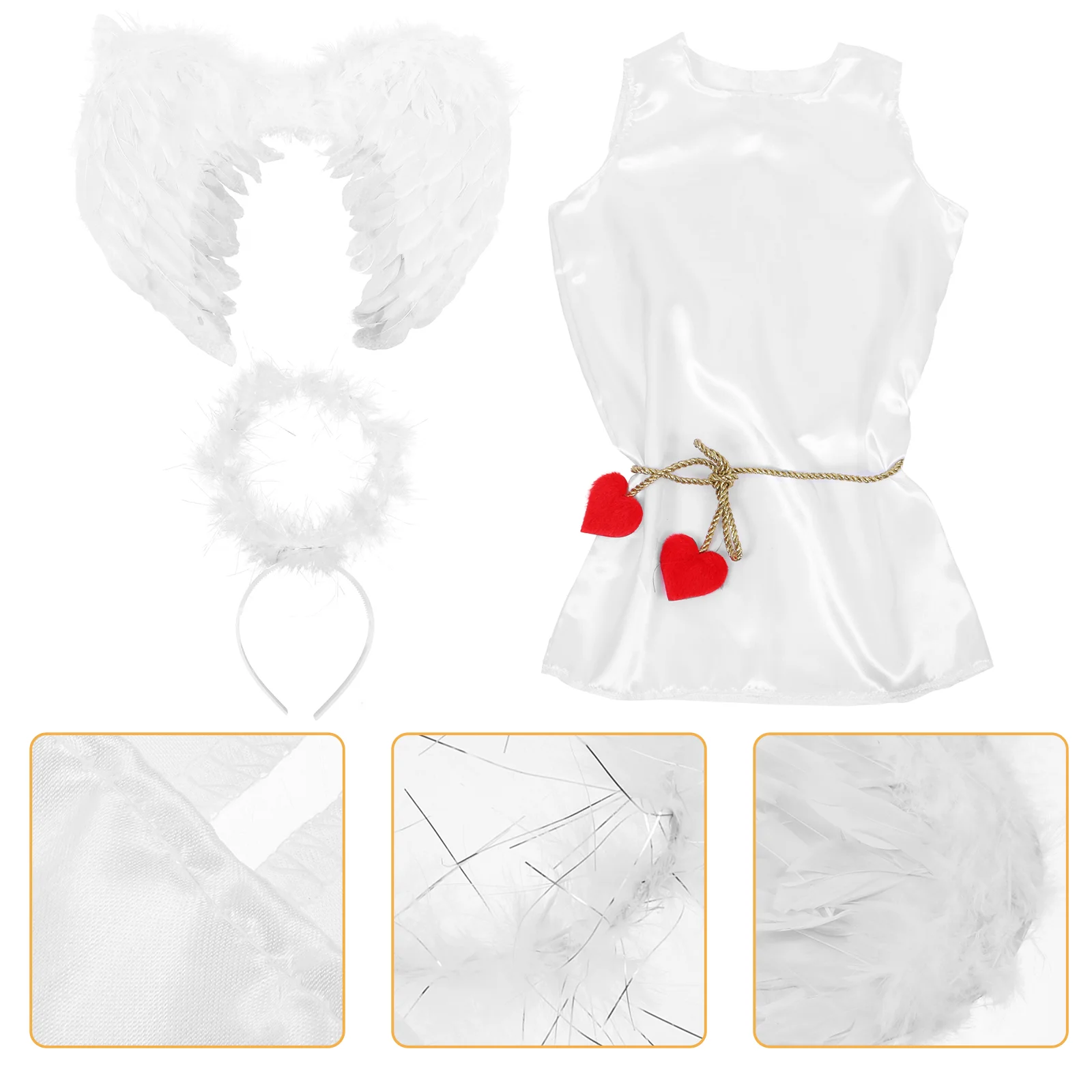 

Valentine's Day Outfits Cupid Costume Kit for Party Apparel Costumes Toddler Cosplay Polyester and Headband Campus
