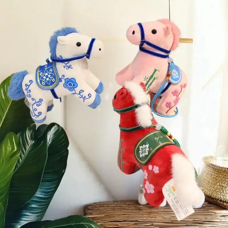 Soft Realistic Plush Horse Toy Decoration; Perfect New Born Gift, 2026 Year of the Horse Mascot Pendant