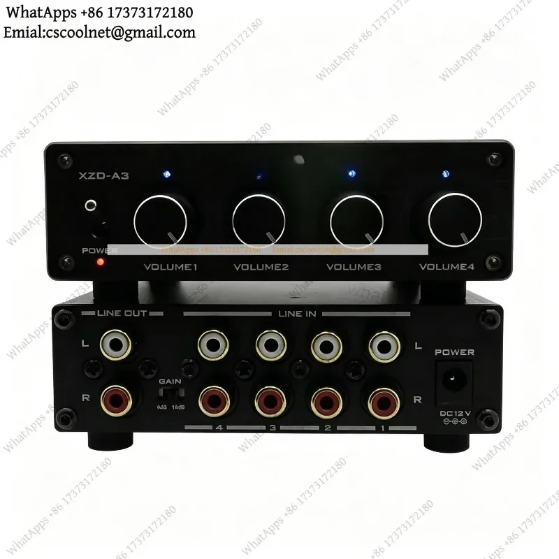 TILEAR XZD-A3 Audio Mixer 4 In 1 Out Independent Volume Gain Adjustable Sound Console Replacement Parts