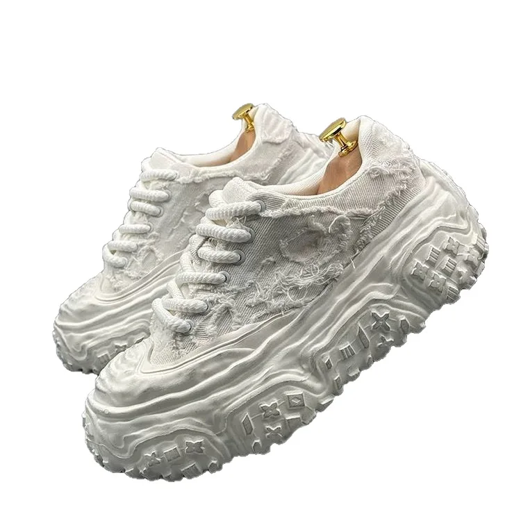 الرجال 2025 الربيع/الصيف جديد عصري الرجعية العصرية الإطارات أسفل عادية سميكة القاع الارتفاع رفع زوجين أحذية رياضية