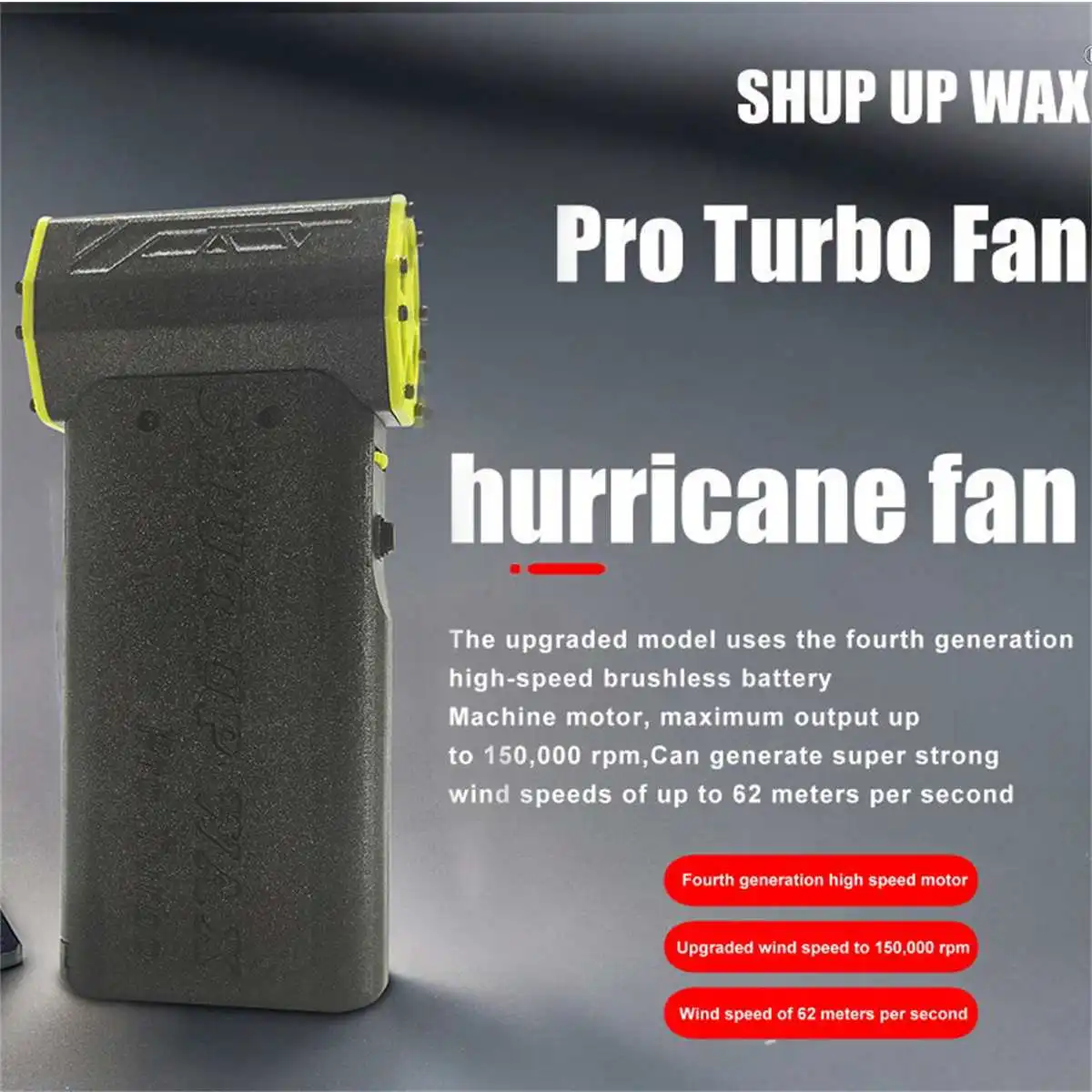 Handheld Violent Fan Brushless Turbo Jet Fan Electric Air Duster 130000RPM Wind Speed 62m/s Car Computer Pet Cleaning Blower