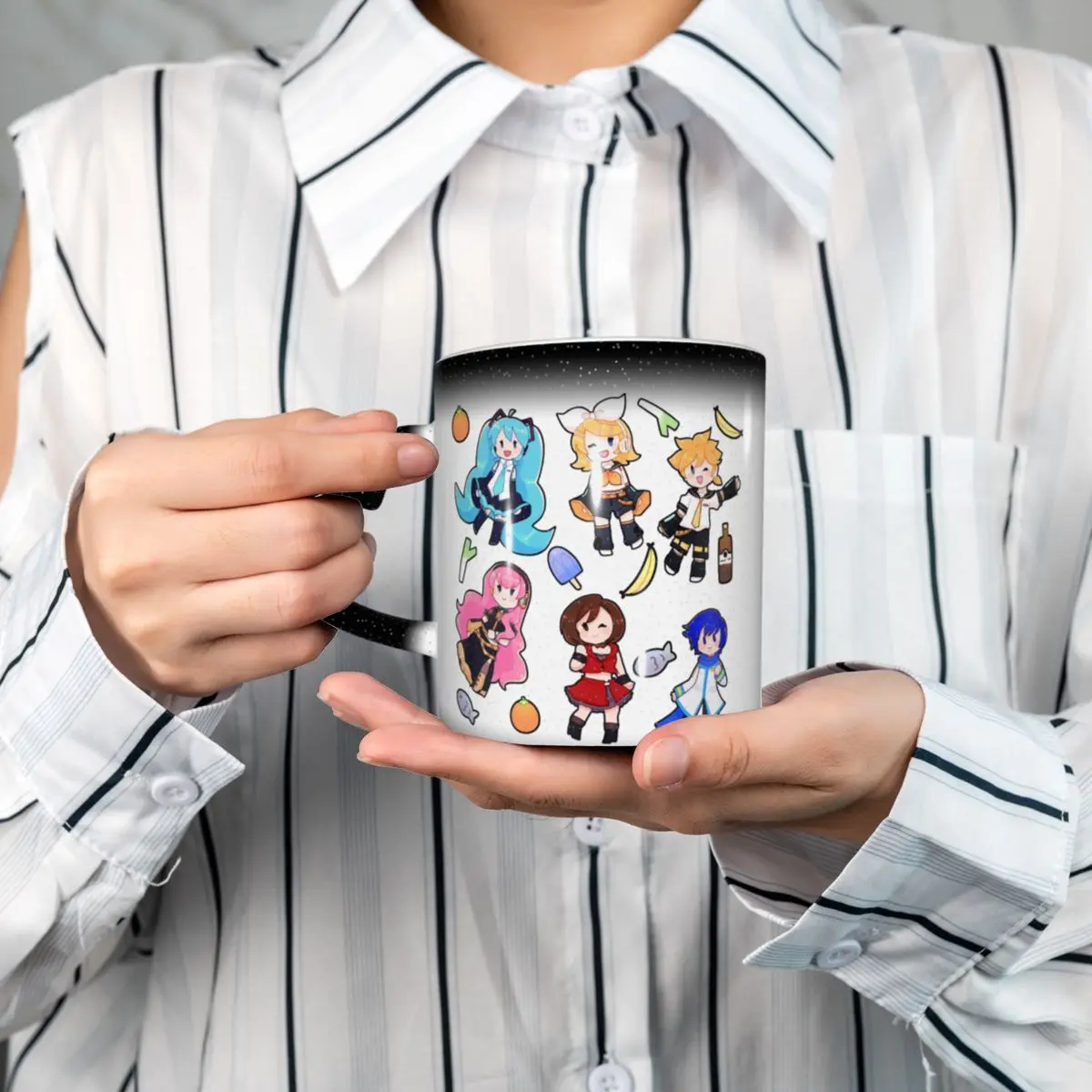 Vocaloid Chibi Chaos Miku Mug Funny Ceramic Coffee Cups Tea Mugs Milk Cup Drinkware Gifts for Friends