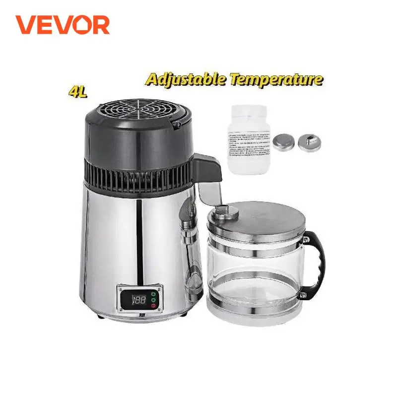 VEVOR 4L Water Distiller Filter Machine Distilled Distillation Purifier Moonshine Apparatus DIY Dispenser Kit for Home Appliance