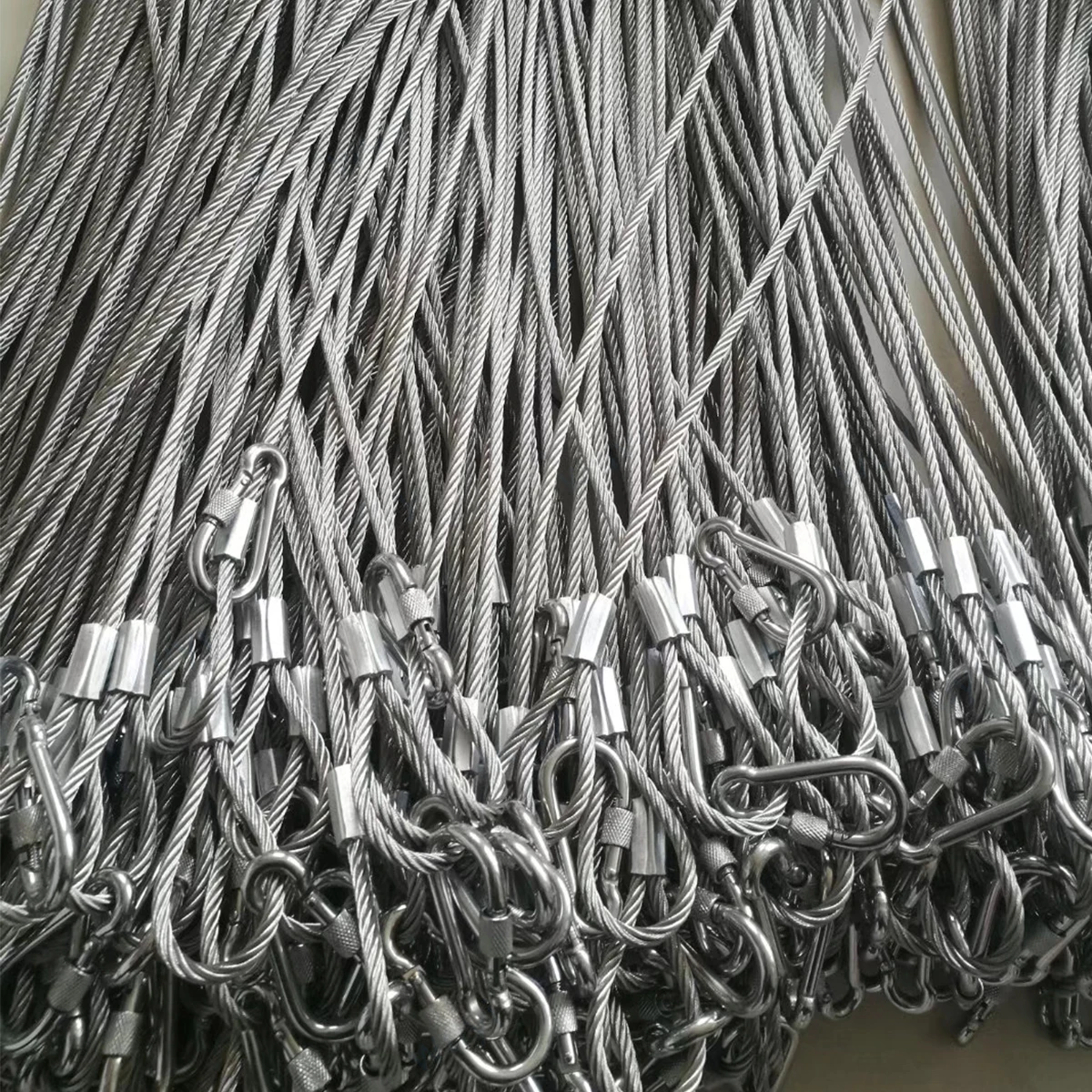 10pcs/lot Stainless Steel Security Cable with Snap Hook Buckle Lock Safety Wire with Eyelet Loops for Bike Stage Light Install