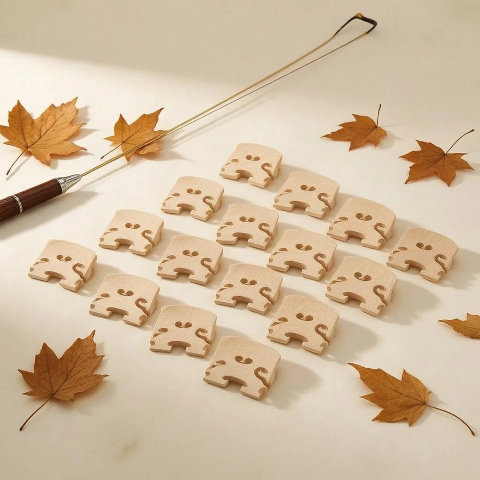 10 Pieces Maple Violin Bridge Notched Feet Maple Wooden Bridge String Instrument Part Easy to Shape Music Accessory Good Sound
