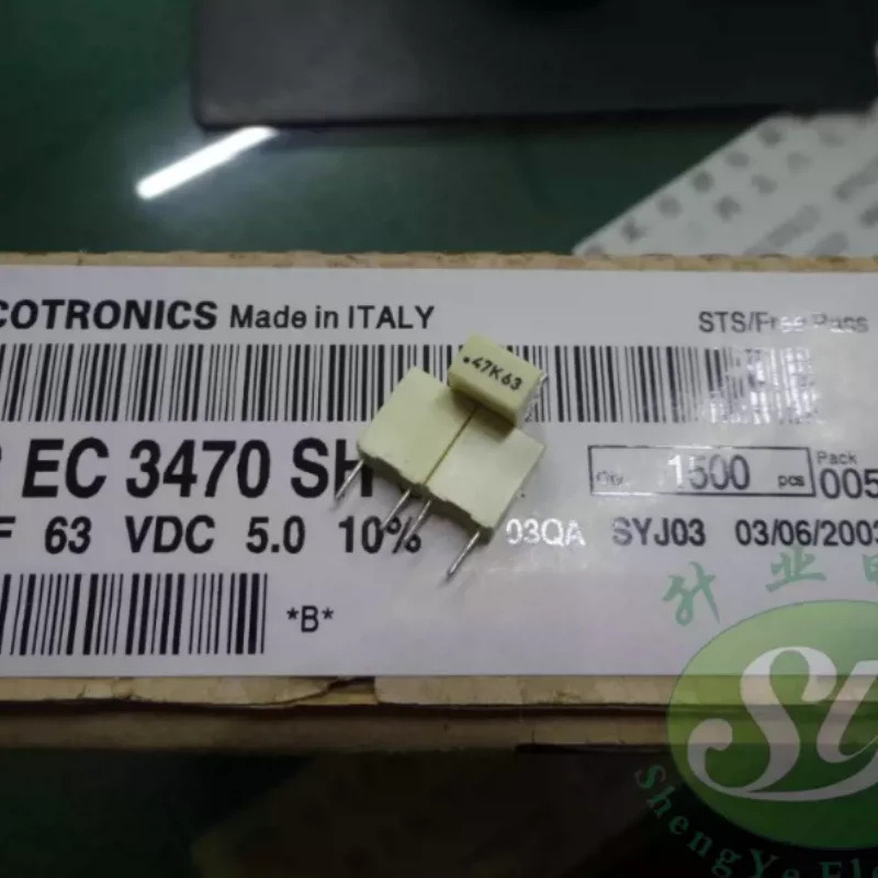10pcs-100pcs Italian AV R82 0.47uf/63V 470nf u47 474 brand new original box copper foot film capacitor