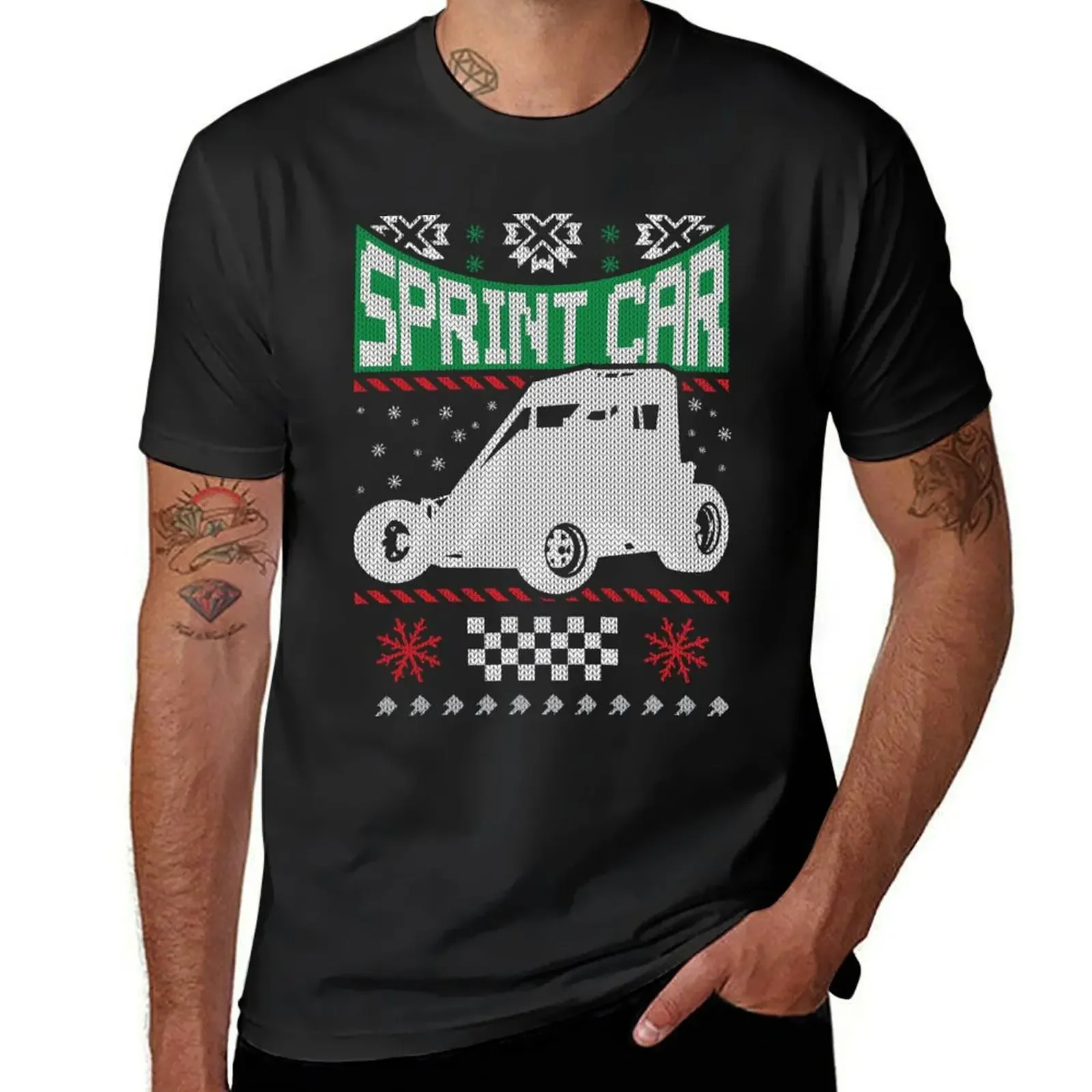 Sprint Car Racing Christmas T-Shirt graphic shirts graphic t shirts baggy shirts cute tops mens workout