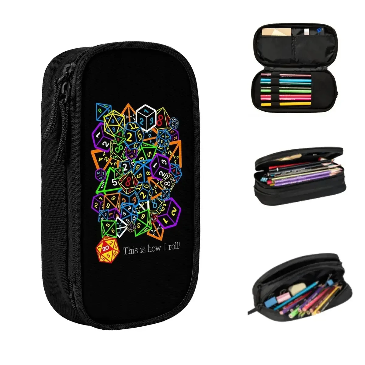 

D And D (Dungeons And Dragons) This Is How I Roll Pencil Cases Big Capacity Pen Bags Pen Box Pencil Pouch For Boys Girls Student