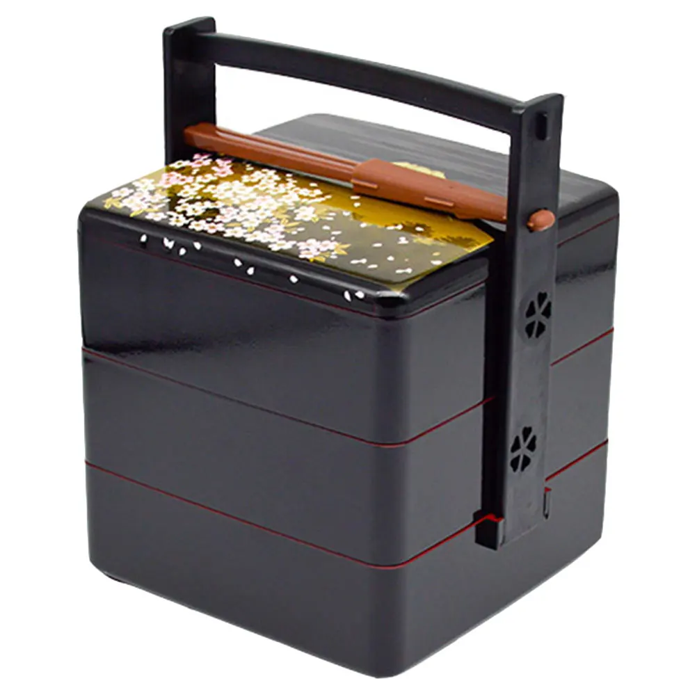 

Japanese Sushi Box 16 5x15x20cm Bento Containers ABS Material Food Tray Red Black Picnic Layered Storage Container