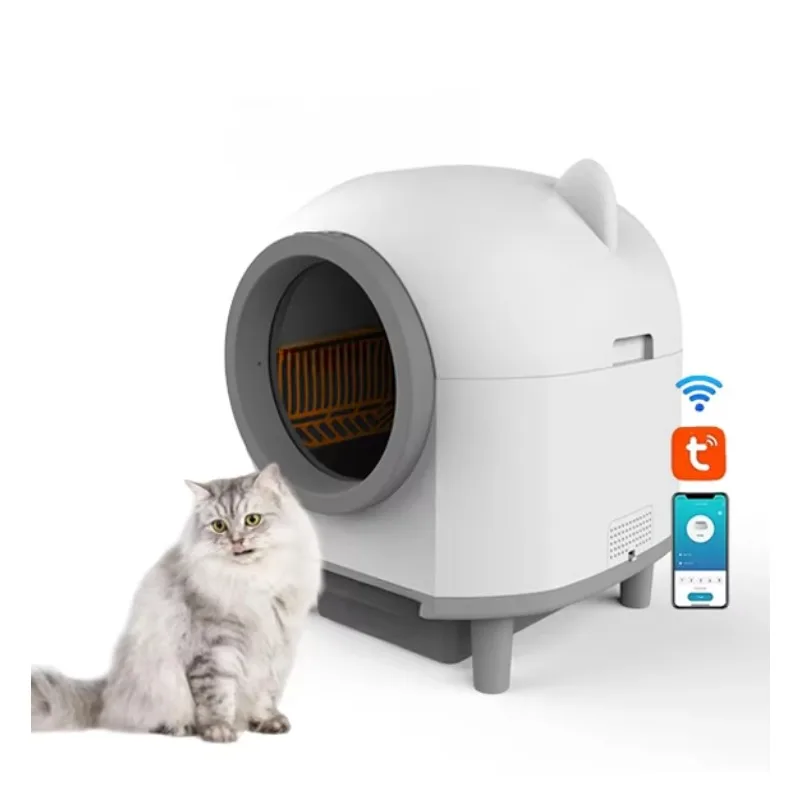 

STLF 80L Large Capacity Automatic Cat LitterS Box Open-design Cat Toilet Self Cleaning LitterS Box for Cats APP Control Anti-Cli