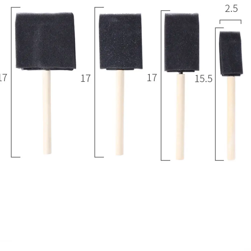 3Set Children Sponge Brush Painting Kit Assorted Sizes Shapes Long Handle Easy Grip Early Learning Drawing Tools Kindergarten