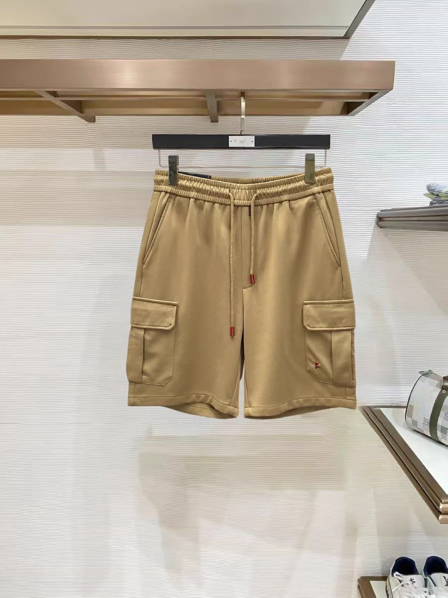Italian Style Men's Summer New Pure Color Multi-Pocket Straight Leg Short Pants Casual Fashion Sports Workwear Shorts