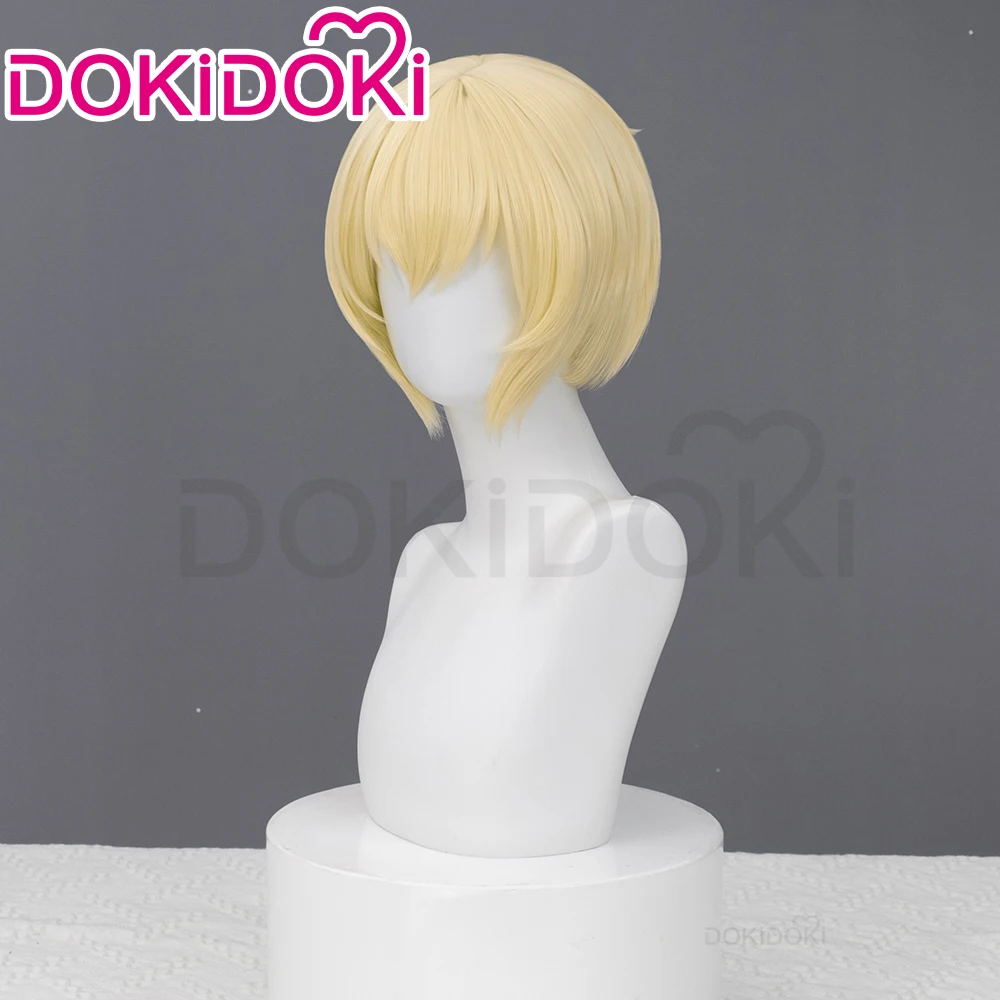 IN STOCK Aegiss Wig Game Cosplay Wig DokiDoki Women 28cm Short Blonde Hair Aigiss Cosplay High Heat Resistant Wig Free Wig Cap