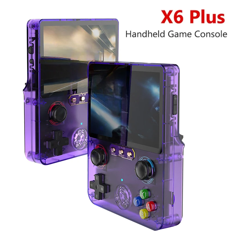 

X6 Plus Retro Handheld Game Console 64GB 4.0 Inch HD Color Screen Portable Video Player Dual 3D Joystick 15000+ Games Kids Gifts