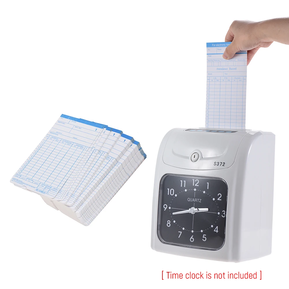 90pcs/ Pack Time Cards Timecards Monthly 2-sided 18 * 8.4cm for Employee Attendance Time Clock Recorder