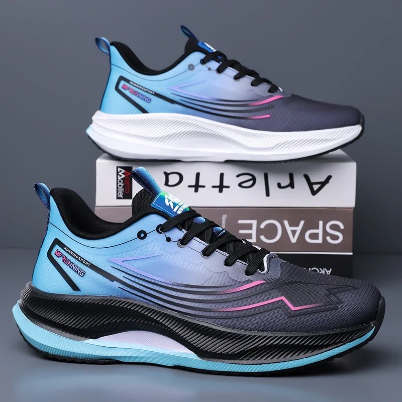 

Mens Sports Shoes Breathable Mesh Flat Cushioning Soft Sole Fashionable Comfortable Sneakers Outdoor Casual Running Shoes Man