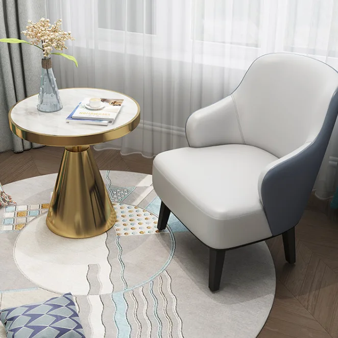 Marble modern creative coffee table, bedside table rock slab creative stainless steel coffee table