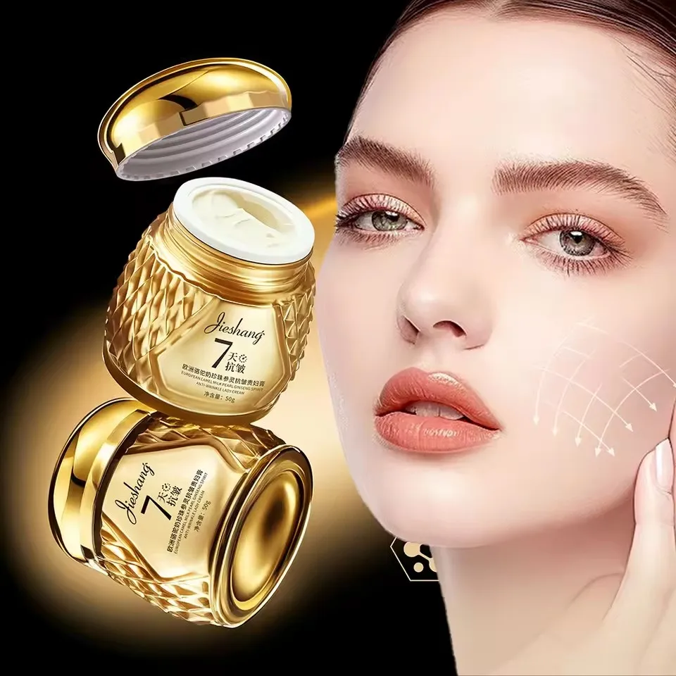 Camel Milk Pearl Ginseng Anti Wrinkle Lady Cream Moisturizing Tender Smooth Firming Improve Dry Brightening Face Cream Skin Care