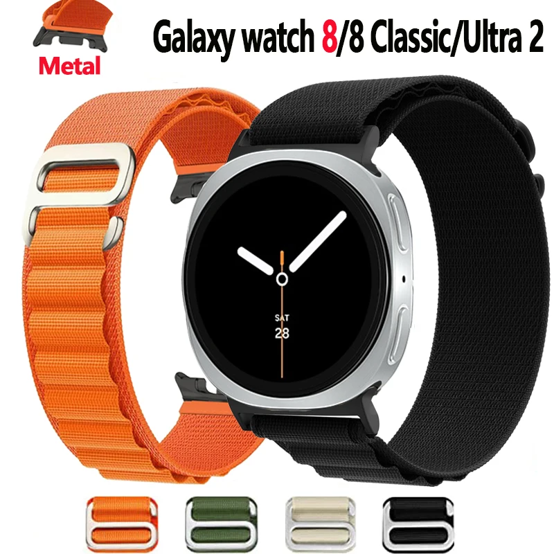 Alpine loop watchband For Samsung Galaxy Watch 8/8 classic/Ultra 1-2 40mm 44mm Sport nylon Bracelet correa galaxy watch 8 strap