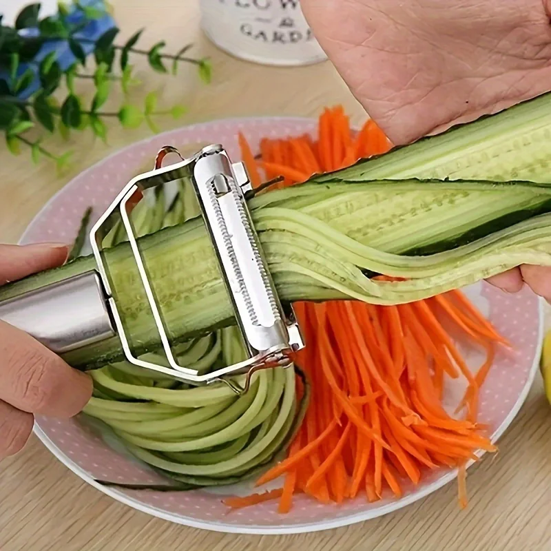 1pcs High Quality Vegetable Shredding Peeler Multifunctional Stainless Steel Kitchen Fruit Peeler Home Kitchen Vegetable Tools