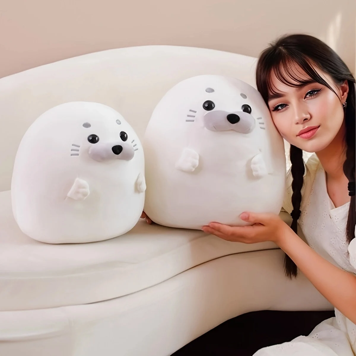 1pc, Round And Chubby Seal Plush Toy, Animal Plush Toy, Soft Plush Toy, Toys For Kids, Gift For Kids, Birthday Gift, Home Decor,