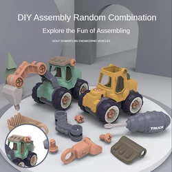 Nut Disassembly Loading Unloading Engineering Truck Excavator Bulldozer Kids Screw Boys Creative Tool Education Toys Car Model