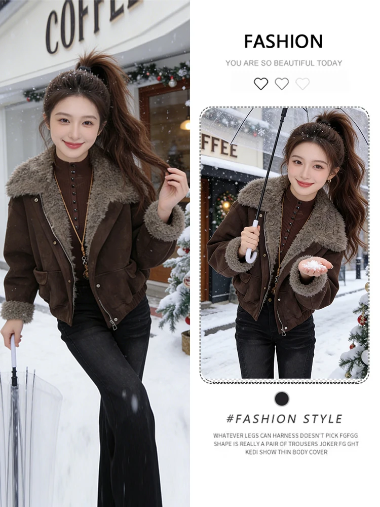 

Модная ретро-куртка с утолщенным воротником из хлопка, женская зимняя новинка, теплая, высококачественная, укороченная, из хлопковой ткани.