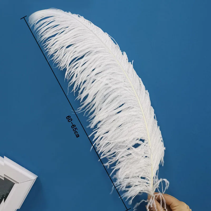 10pcs Big Ostrich Feathers for Decoration Plumes Decor 60-65cm Ostrich Feather Holiday Vase Party Table Centerpieces Accessories