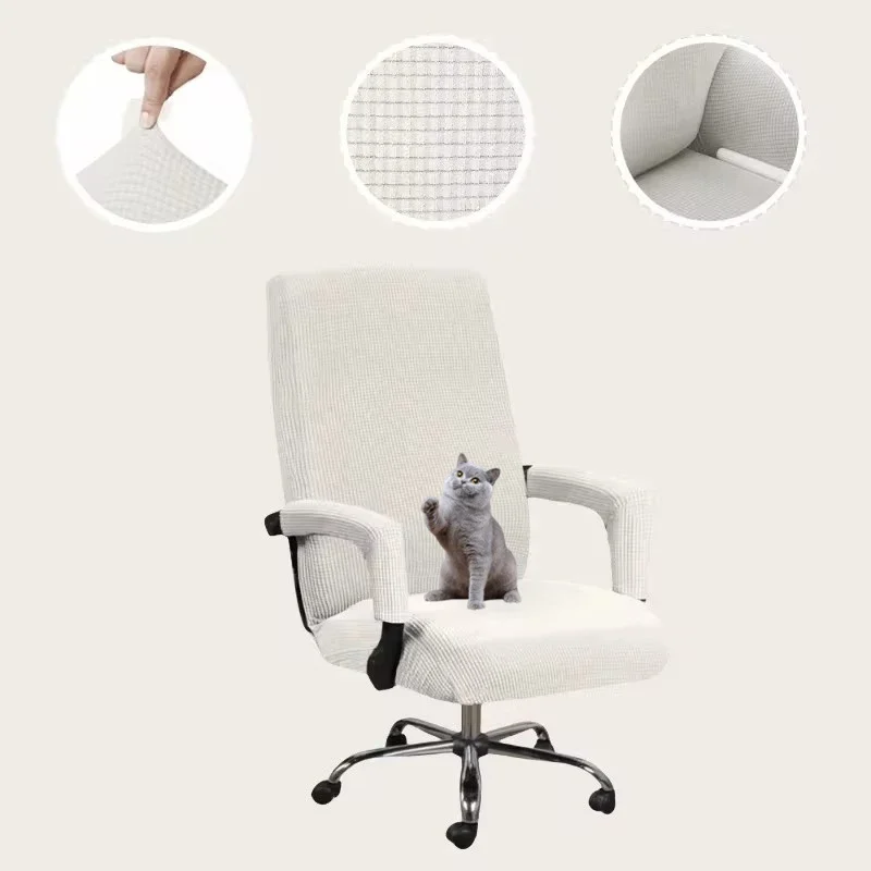 Elastic Computer Office Chair Cover Kitchen Modern Simple Desk Chair Cover Armrest Seat Cover Suitable for All Seasons