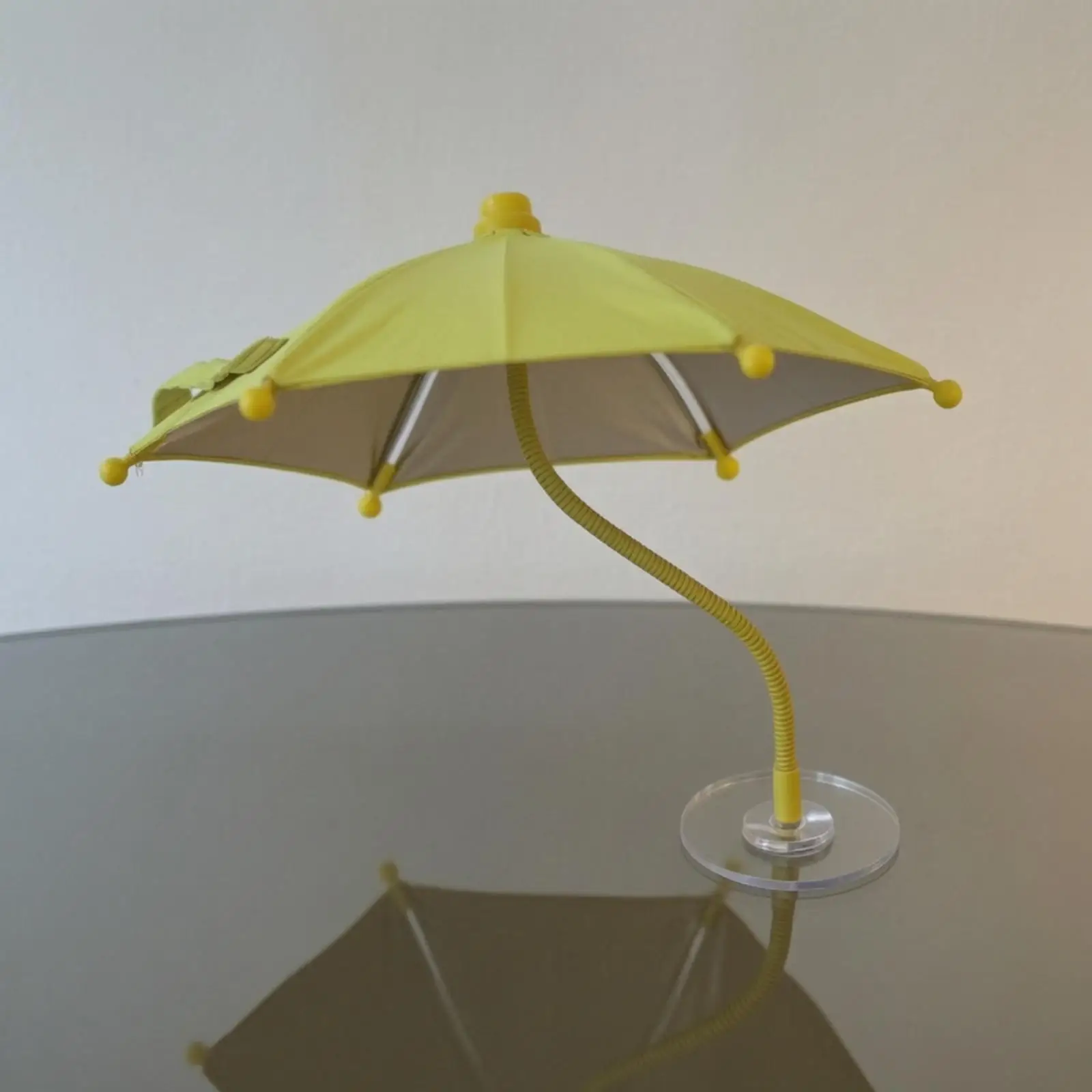 Ultra Compact Adhesive Sun Shade Umbrella for Cell Phone Car Stand with Pliable Tube and Stable Base