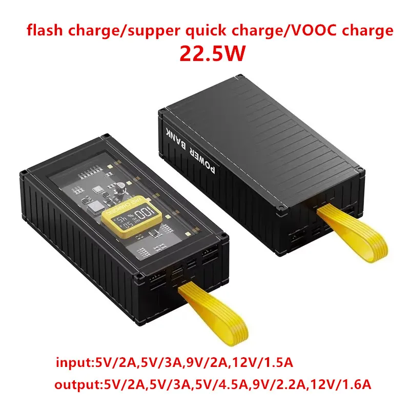 Power Bank Shell 5V/2a, 5V/3a, 5V/4.5a, 9V/2.2a, 12V/1.6a Usb Qc4.0 Pd 22.5W Type-C Super-Lading Vooc 1260110 Batterij