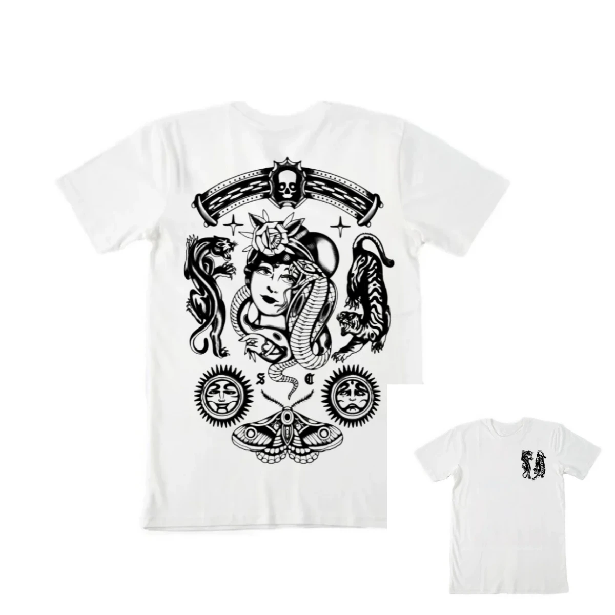 Tiger Tattoo Art Retro Style Summer Casual T-shirt Luxury Brand for Men and Women Top 2026