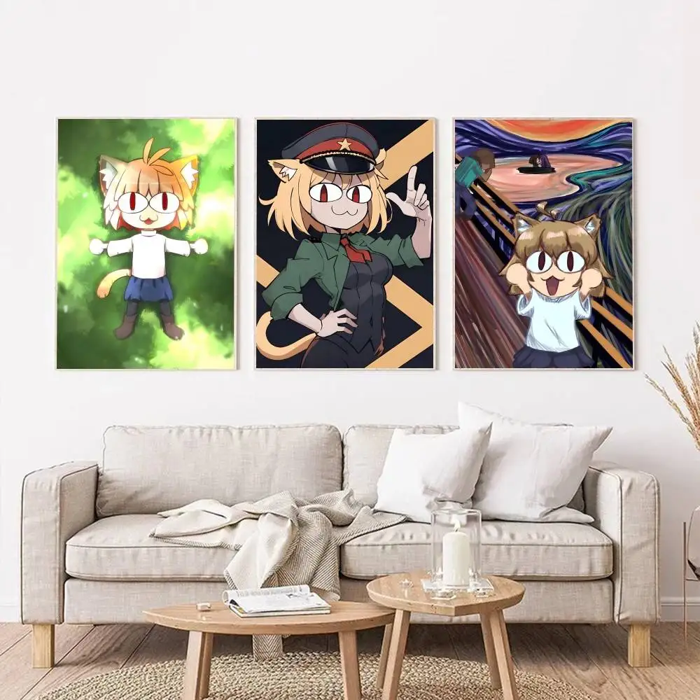 Funny Cartoon Anime N-Neco-A-Arc Posters Self Adhesive Waterproof Ideal For Living Room Bedroom Bar Decoration