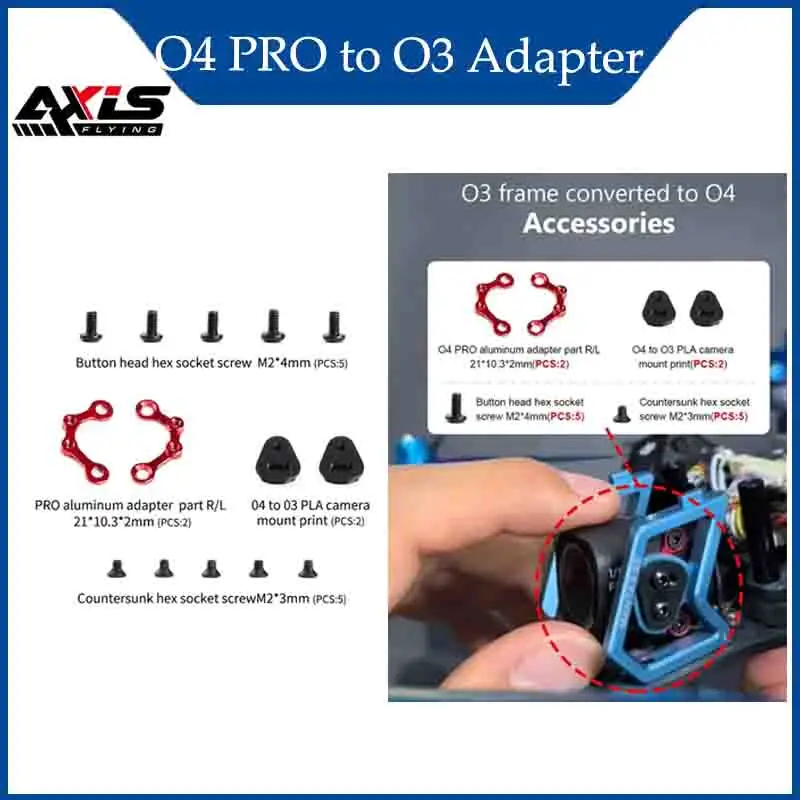 

Axisflying O4 PRO to O3 Adapter for FPV Accessories Remote Control Toys Parts RC Tools