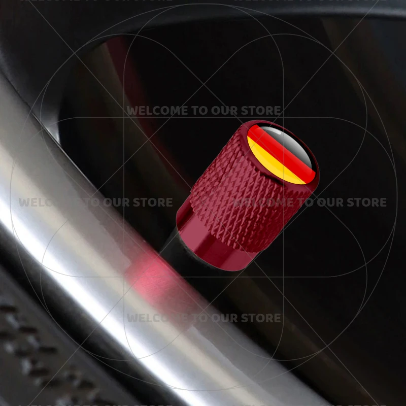 لألمانيا فرنسا إيطاليا العلم شعار 4 قطعة الألومنيوم دراجة نارية سيارة الإطارات صمام قبعات عجلة الجذعية الهواء الغبار يغطي الملحقات