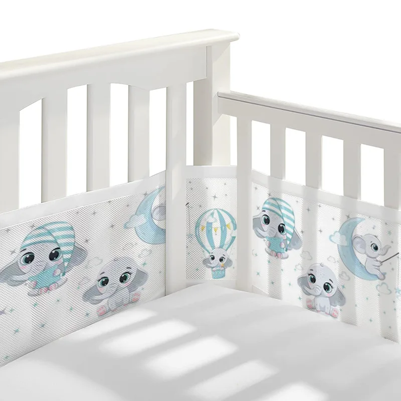 Summer Infant Bedding Newborn Bed Around Protector Baby Mesh Crib Bumper Liner Breathable Detachable and Washable