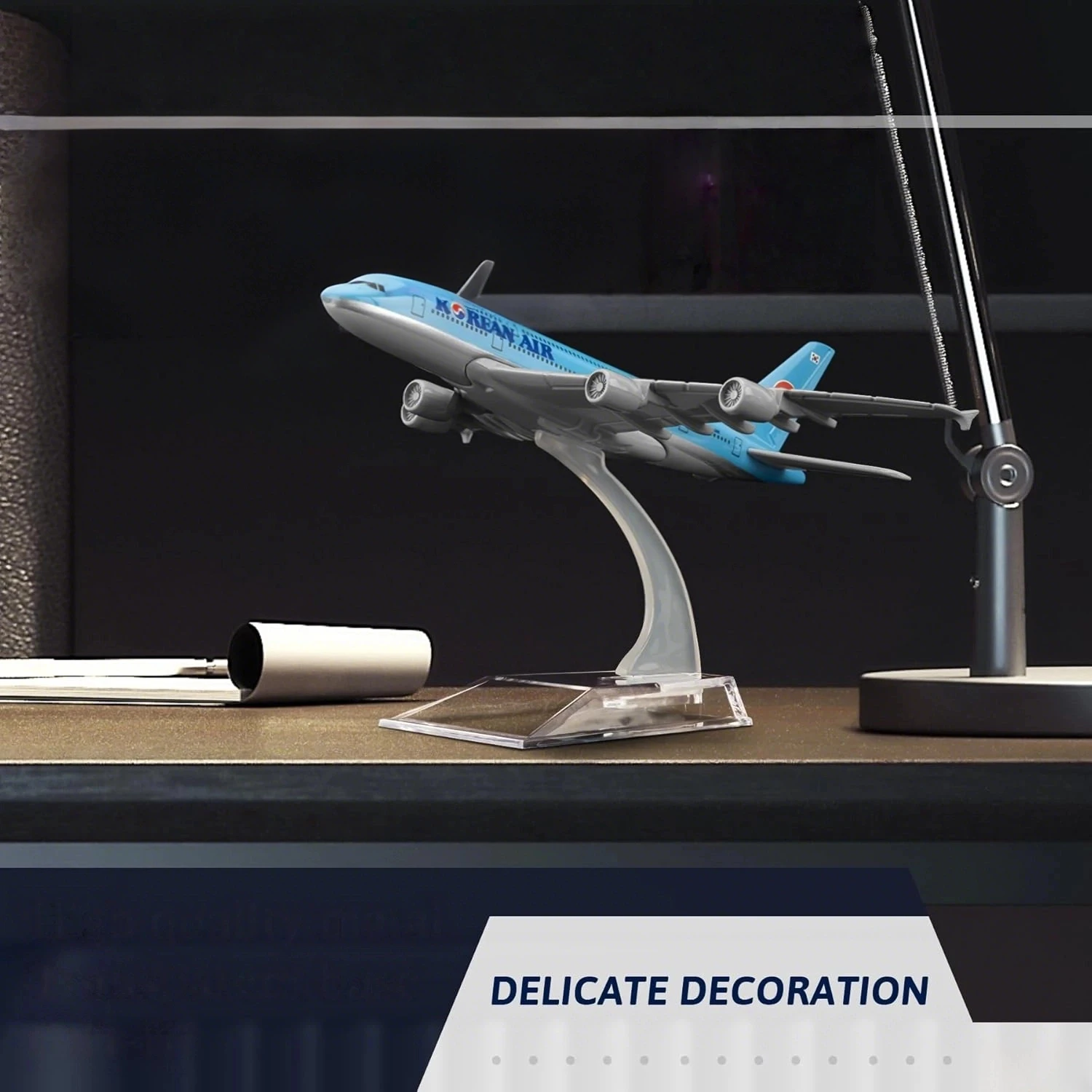 16cm A380 한국 다이캐스트 금속 비행기 모형 - A380 스카이 점보 스탠드 포함 항공 애호가 선물 또는 장식용