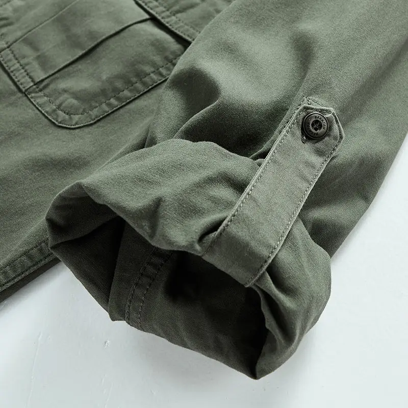 Men\'s Spring Outdoor Hiking Camping Long Sleeve Cotton Shirts Autumn Chemise Homme Army Uniform Tactical Shirts M-6XL