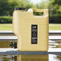 12L portable large capacity drinking water tank, PE food grade material movable faucet outdoor camping leak water container