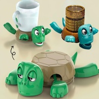 Press Struggling Turtle Toy Creative Fun Turtle Cup Pad Mug Holder with Funny Expression Decor Kid Prank Toy Gift