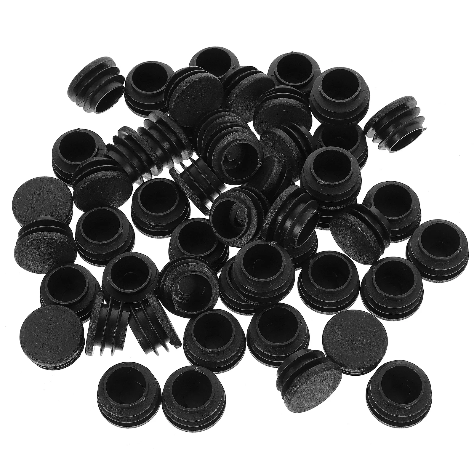 

50pcs Round Tube End Caps For Furniture Chair Leg Floor Protectors Plastic Feet Covers For Hardwood Tiles Protection