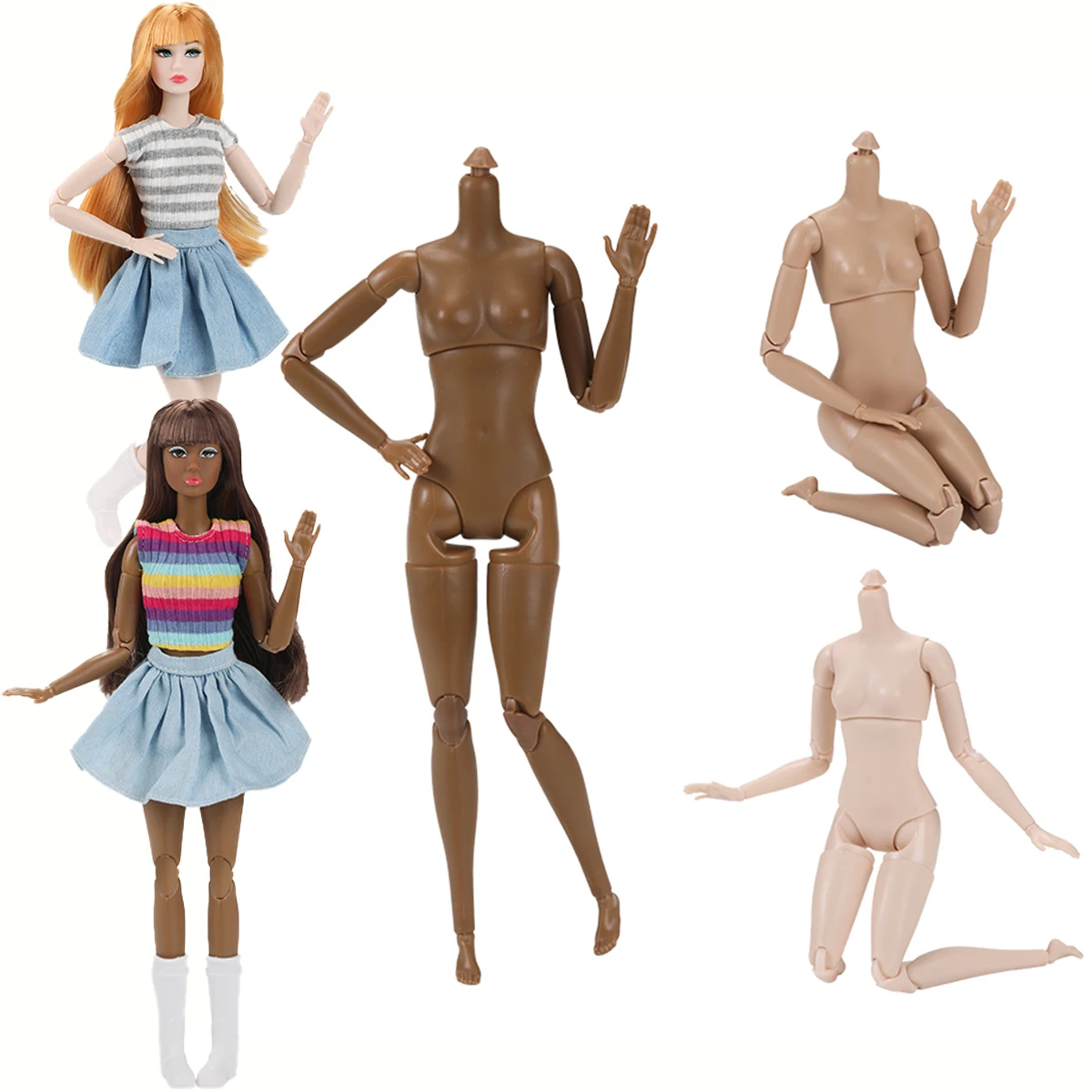 

1/6 Supermodel Doll Body Parts 26CM Fashion Mult Jointed Movable Female Body White /Normal Skin Babi Body Accessories Kids Toys